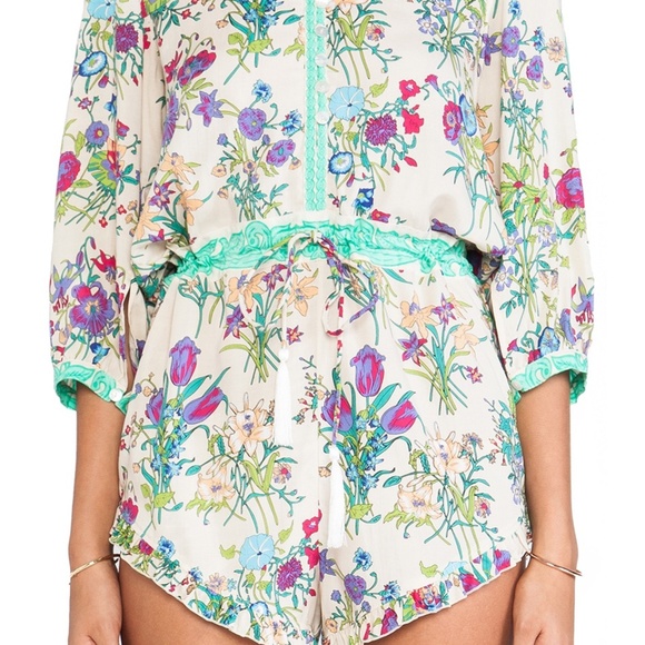 Spell & The Gypsy Teal Floral Gypsy Romper - Picture 3 of 14